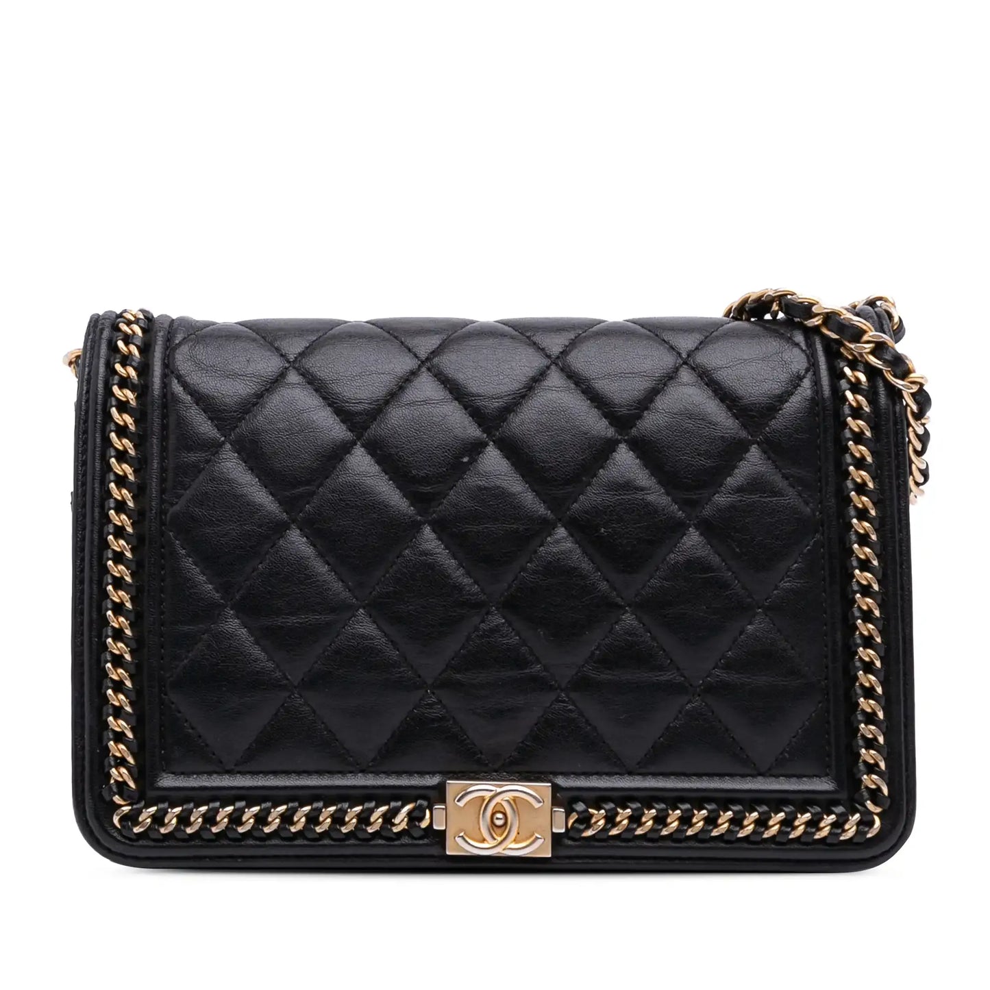 Chanel Quilted Calfskin Chain Around Boy Wallet On Chain