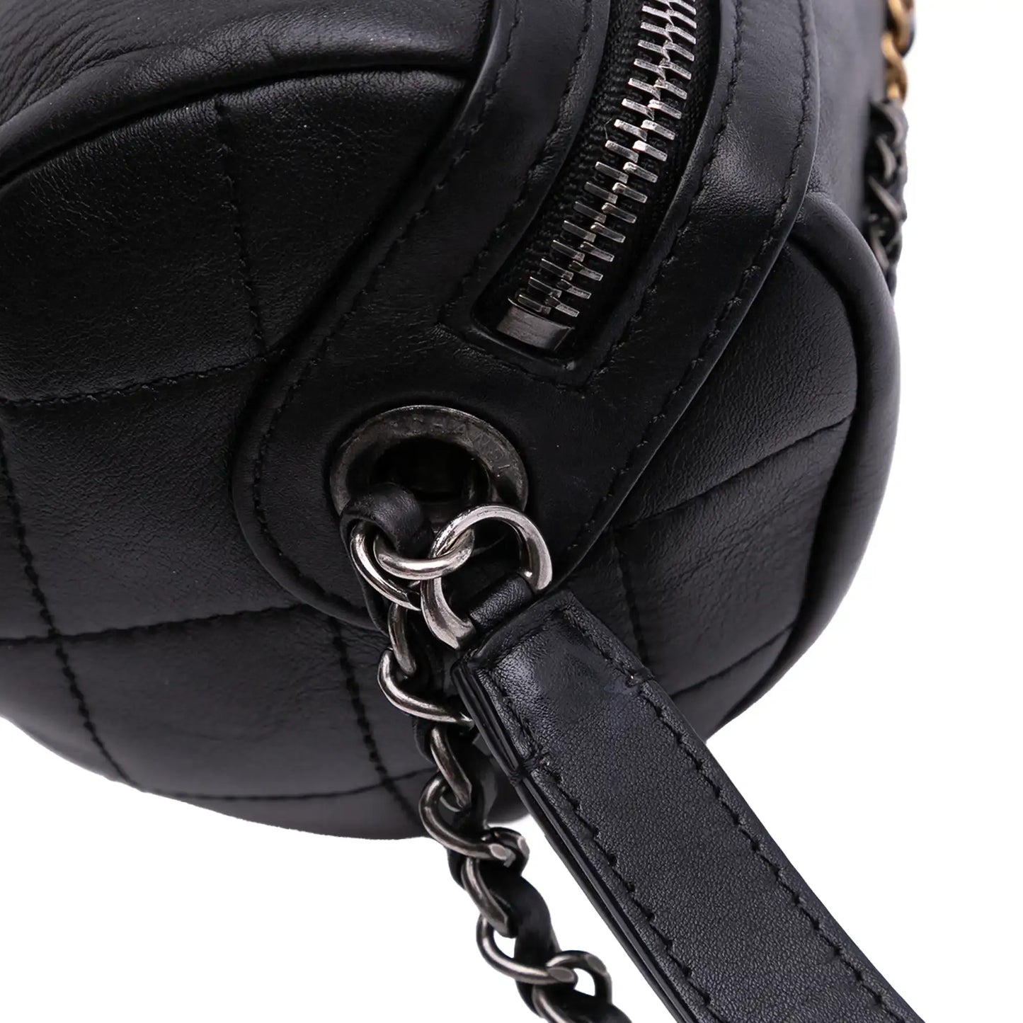 Chanel Calfskin Signature Chain 20s Bowling Bag