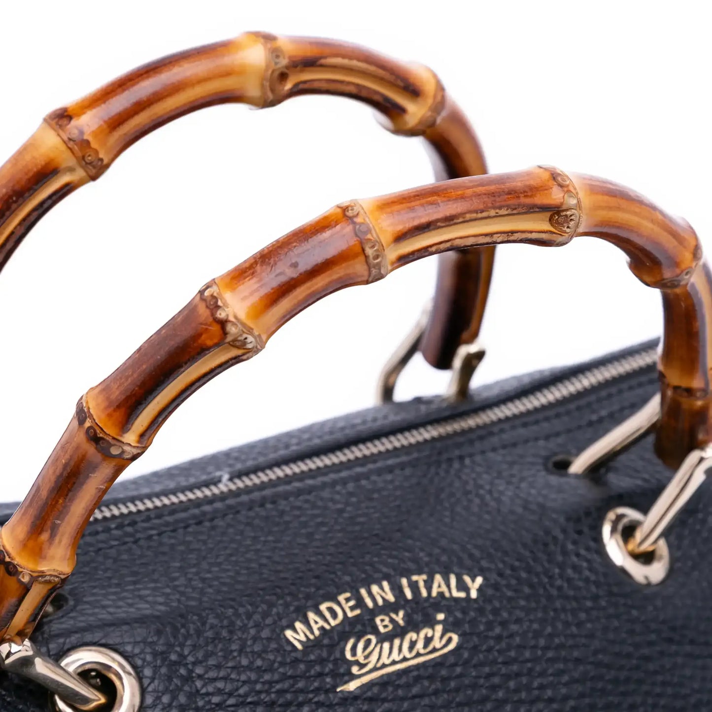 Gucci Medium Calfskin Bamboo Shopper Boston Bag