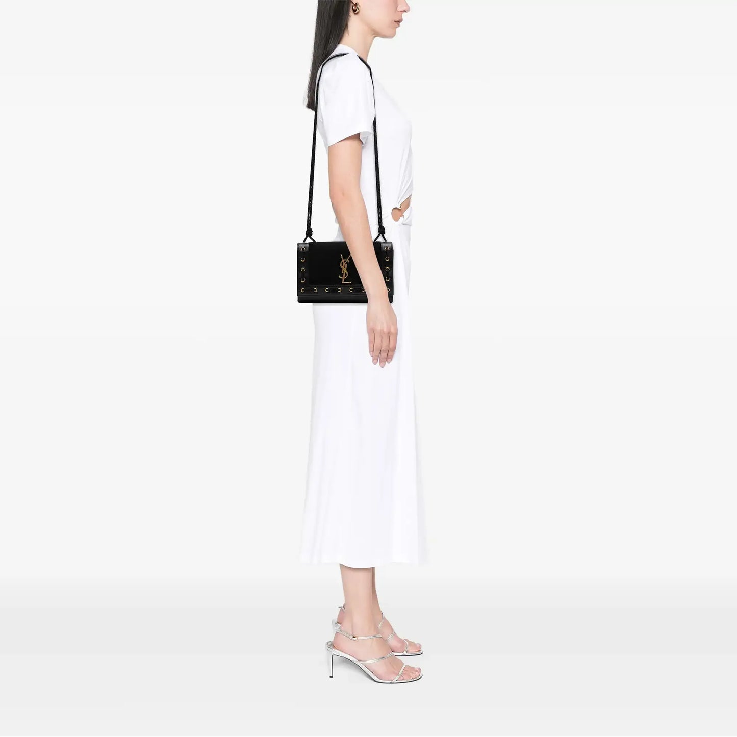 Saint Laurent Medium Suede Rope Stitch Kate Crossbody