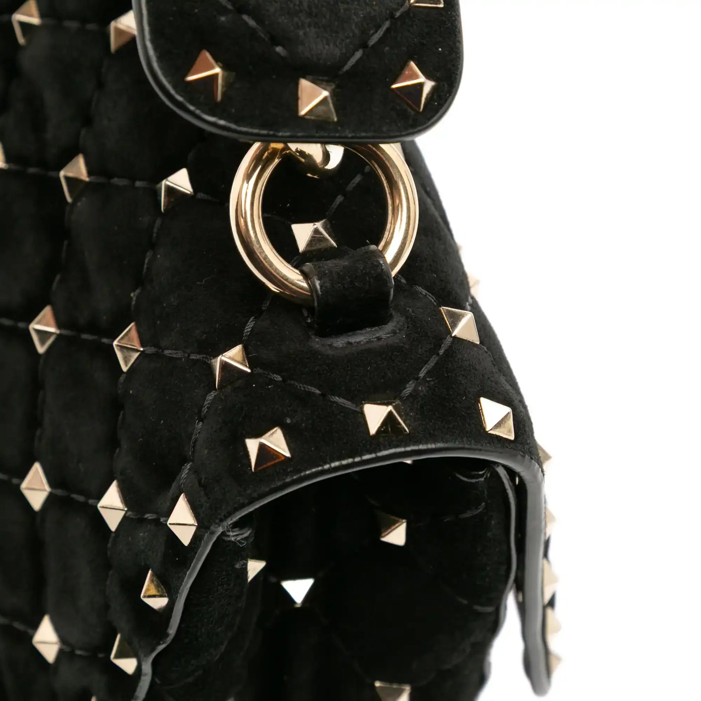 Valentino Medium Suede Rockstud Spike Satchel