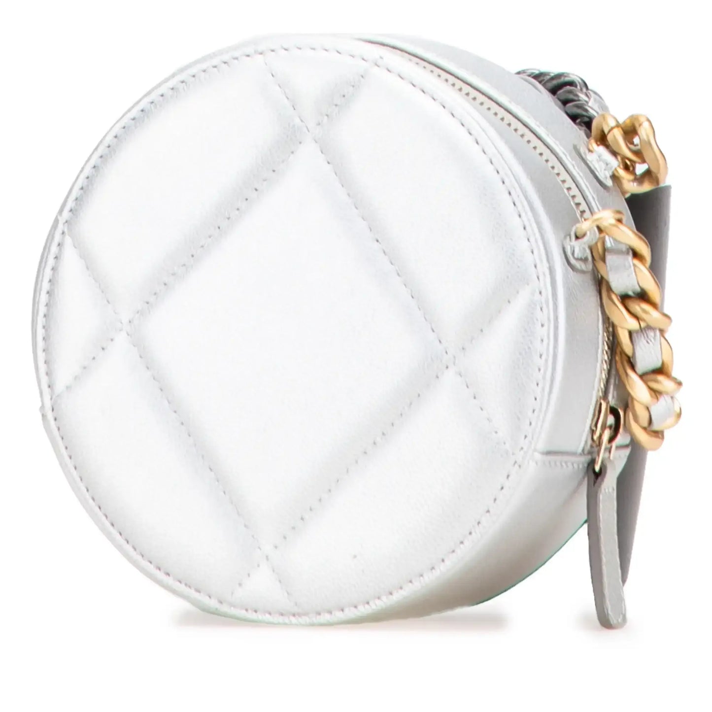 Chanel Metallic Lambskin 19 Round Clutch with Chain