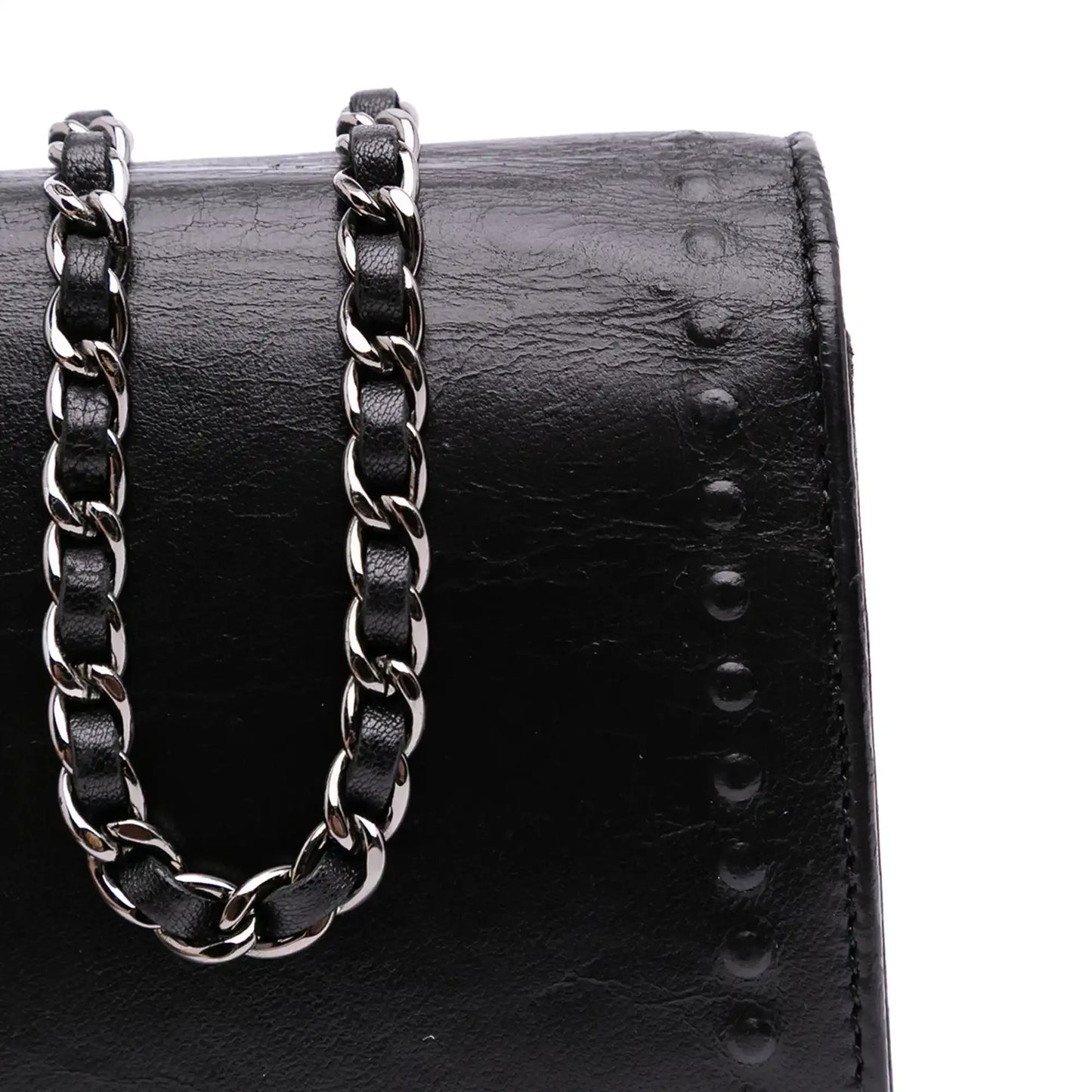 Chanel CC Embossed Lambskin Wallet on Chain