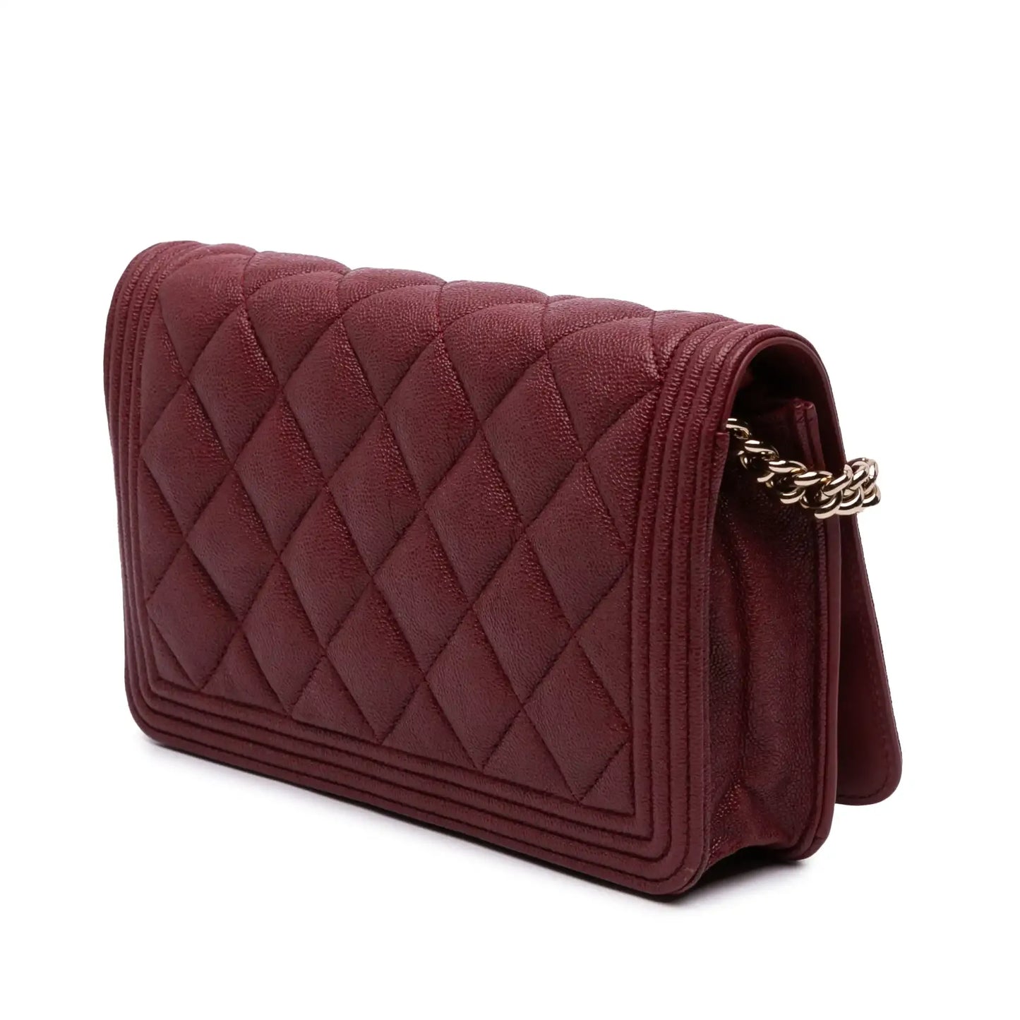 Chanel Quilted Caviar Boy Wallet on Chain