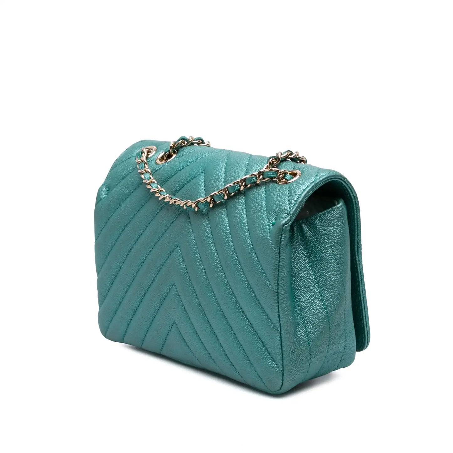 Chanel Small Chevron Caviar Statement Flap