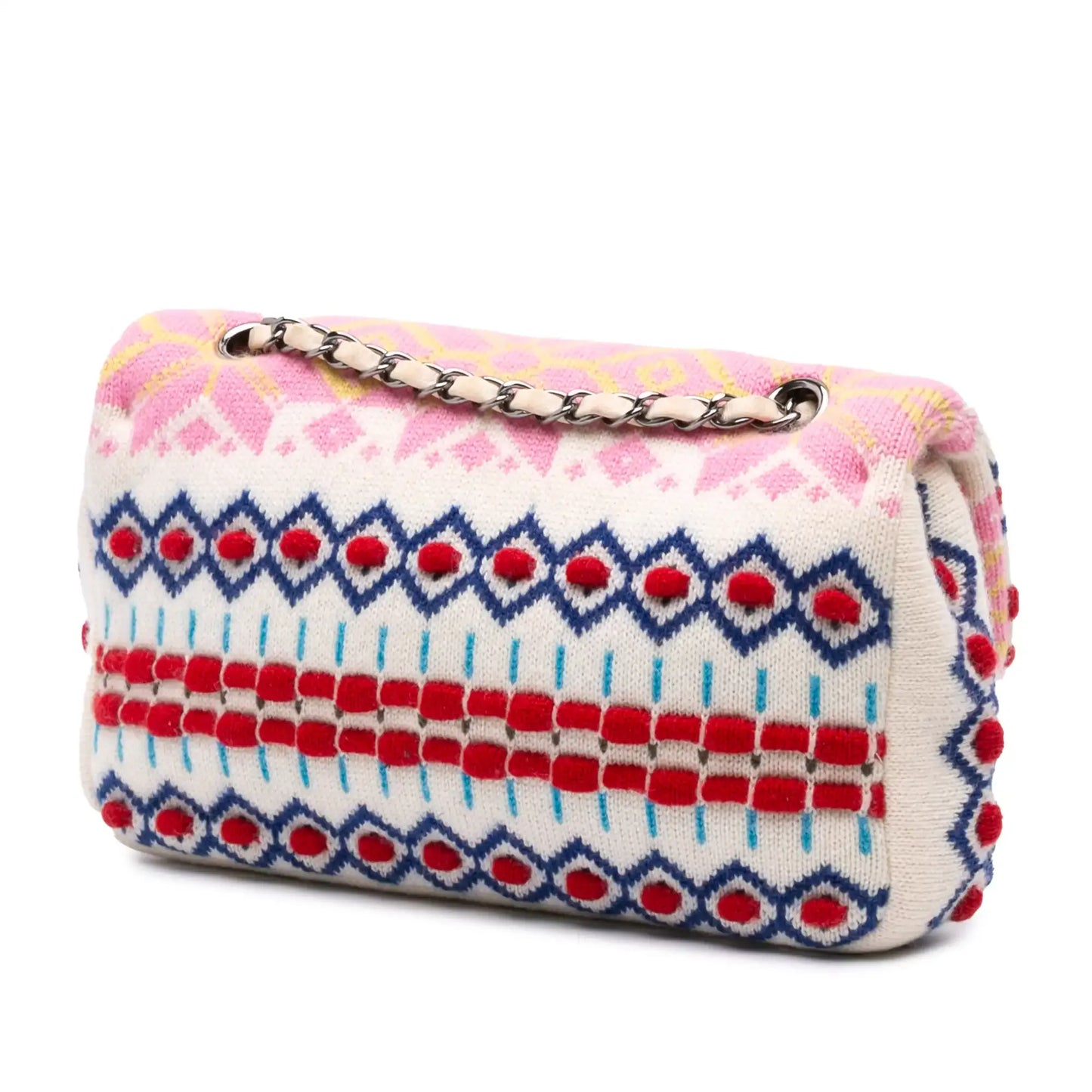 Chanel Medium Classic Multicolor Cashmere Knit Single Flap