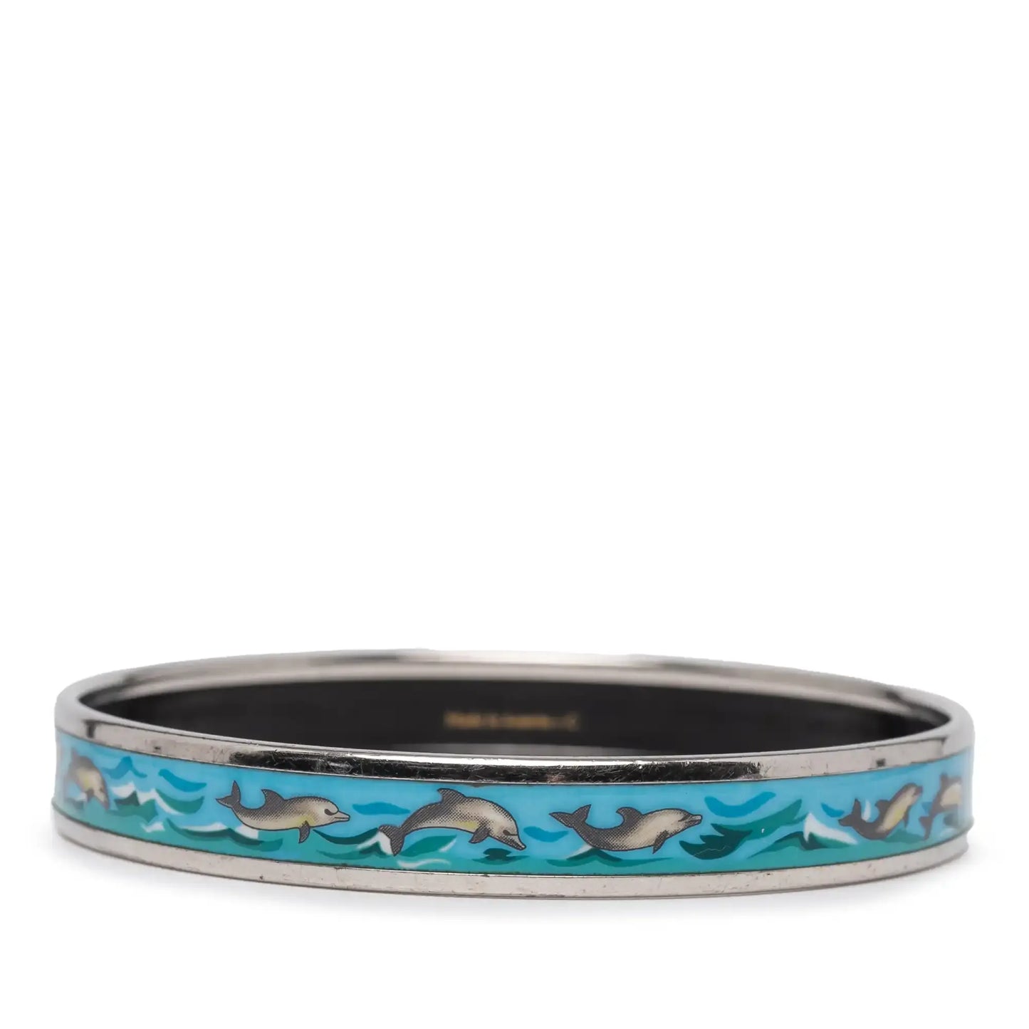 Hermès Narrow Dolphin Enamel Bangle 65