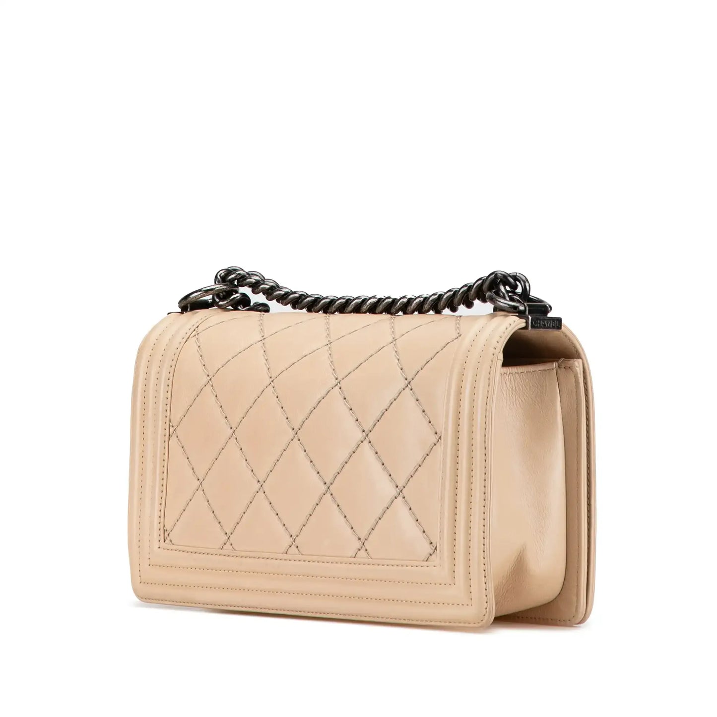 Chanel Old Medium Aged Calfskin Double Stitch Boy Flap