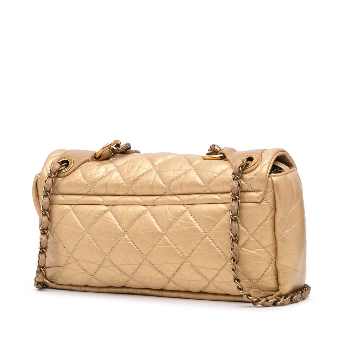 Chanel Medium Quilted Aged Calfskin Pondichery Flap