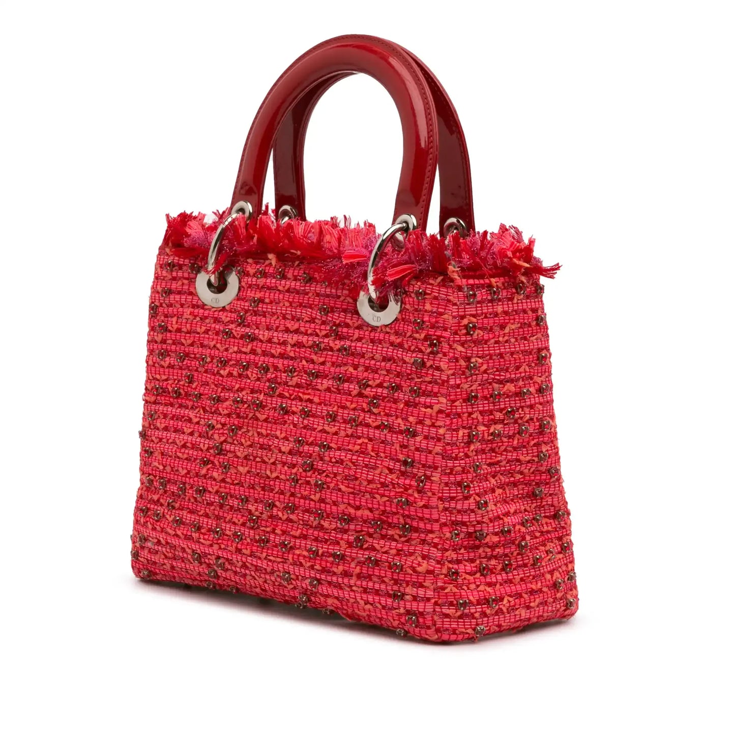 Dior Medium Tweed Fringe Rhinestone Lady