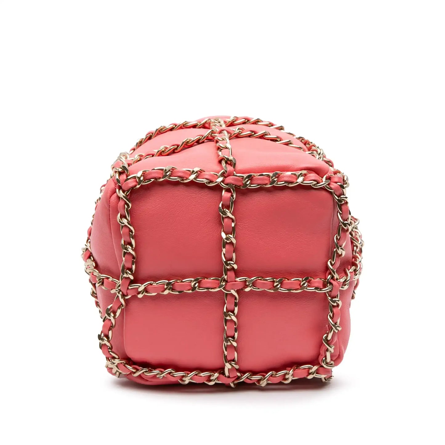 Chanel Lambskin CC Chain Frame Drawstring Bucket Bag