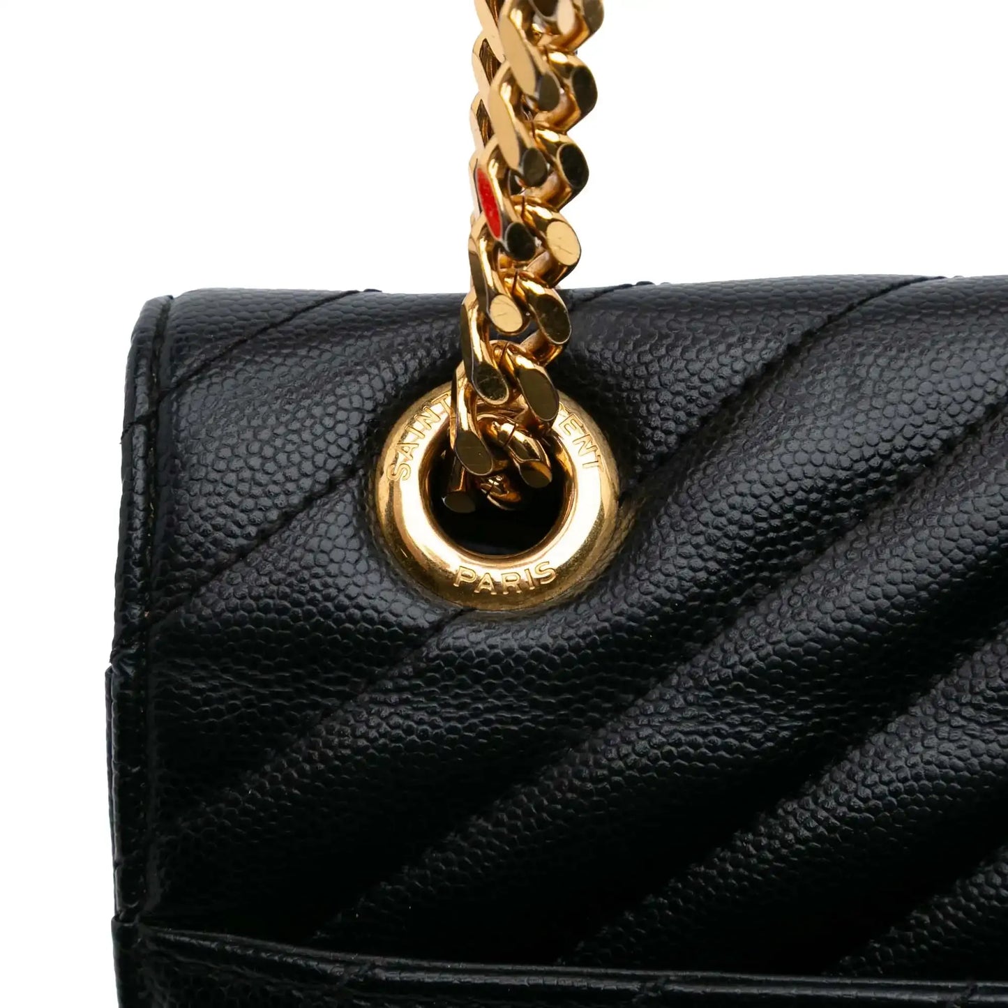 Saint Laurent Large Grain de Poudre Monogram Chevron Envelope Bag