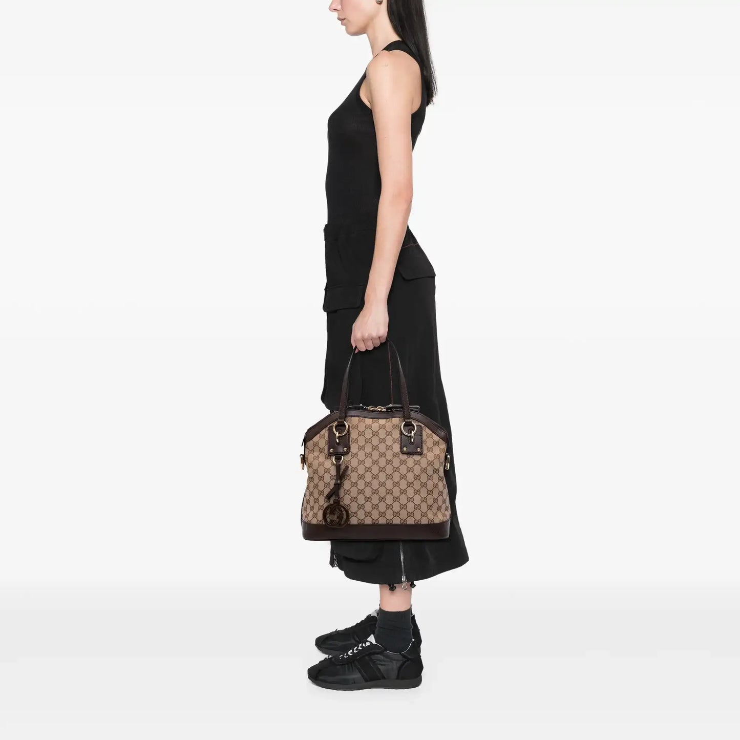 Gucci Medium GG Canvas Charm Dome Satchel