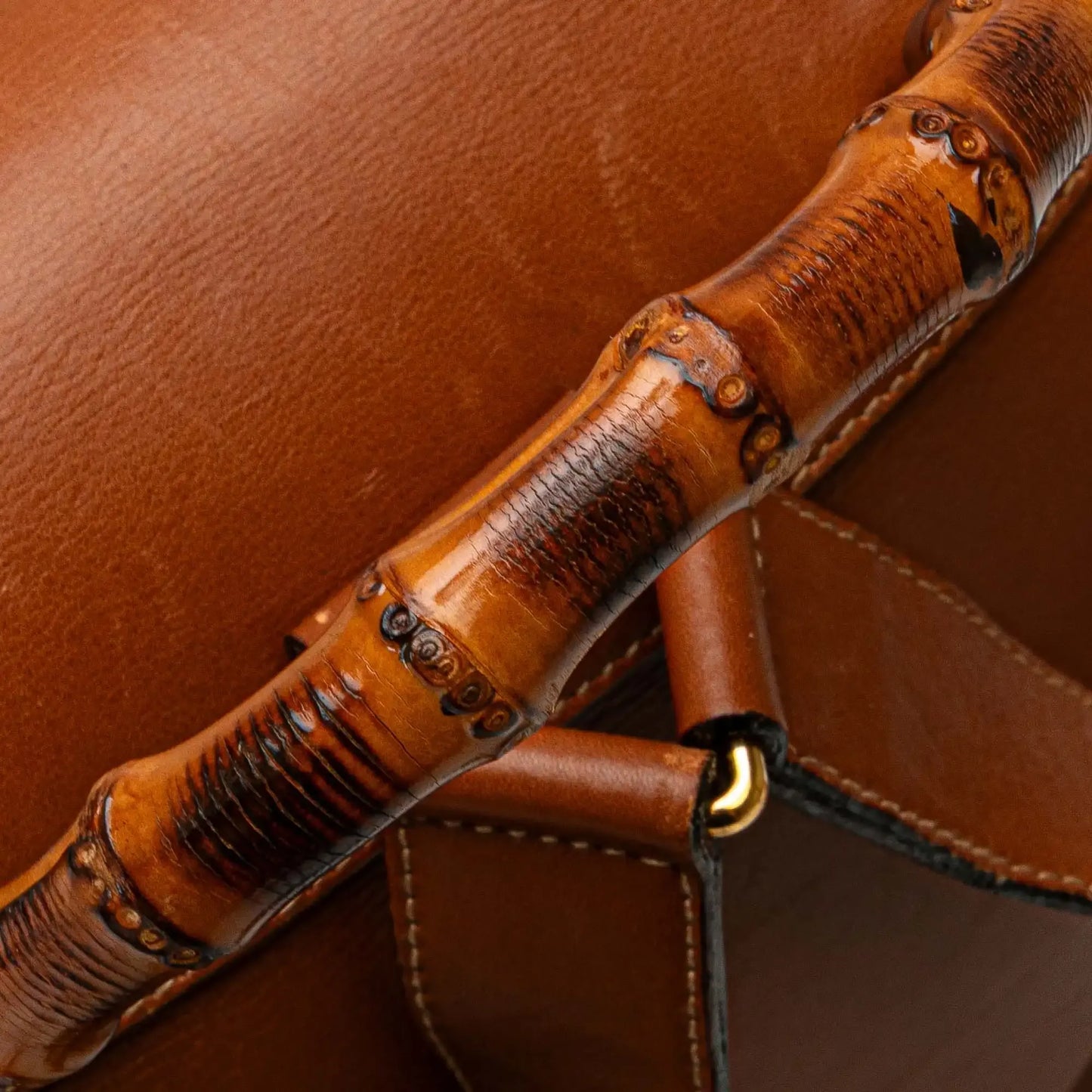 Gucci Medium Calfskin Bamboo Drawstring Backpack