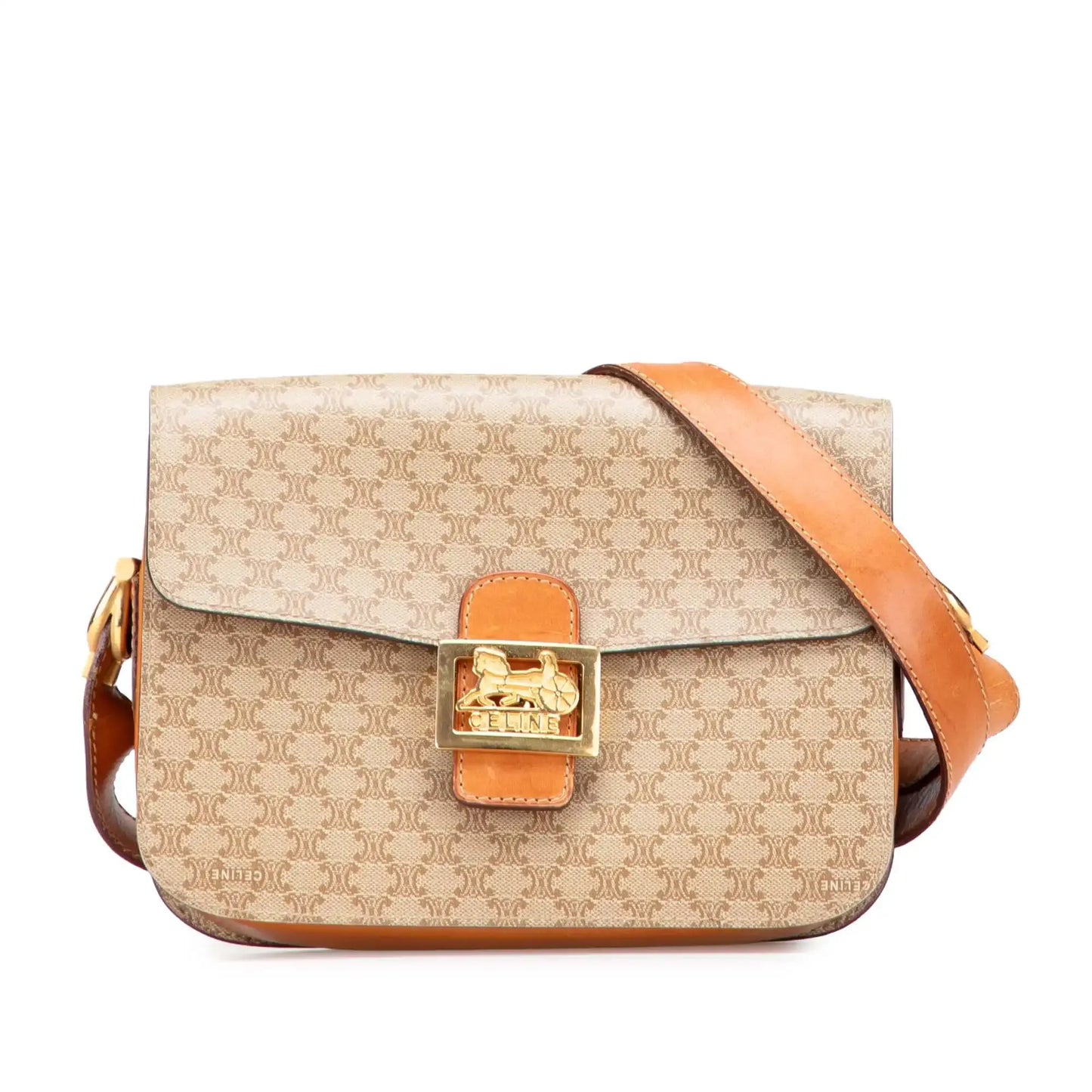 Celine Macadam Coated Canvas Horse Carriage Crossbody