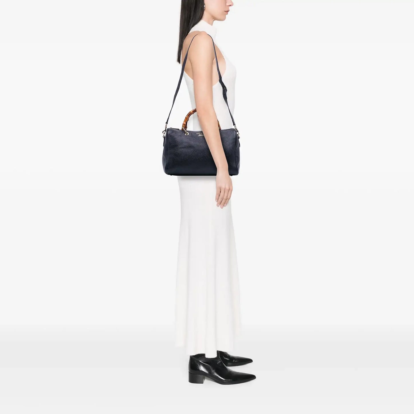 Gucci Medium Calfskin Bamboo Shopper Boston Bag