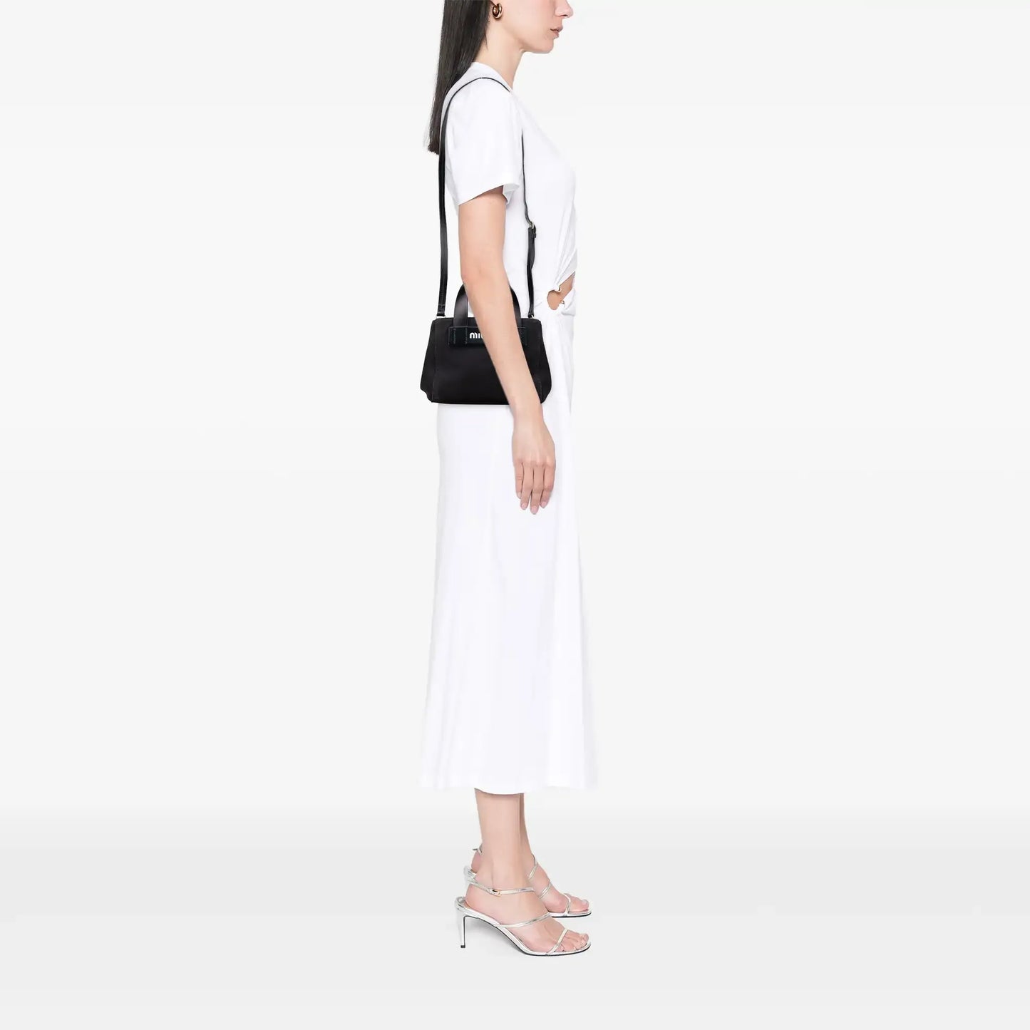 Miu Miu Small Canapa Canvas and leather Logo Satchel