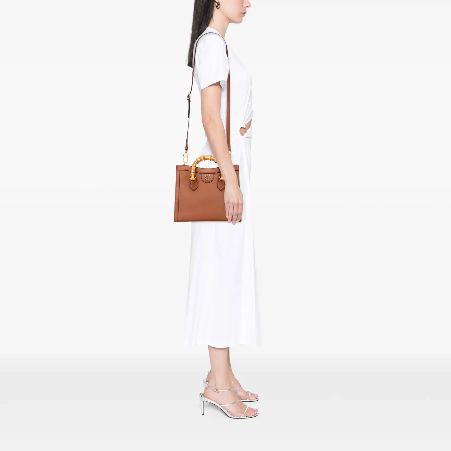 Gucci Small Leather Bamboo Diana Satchel