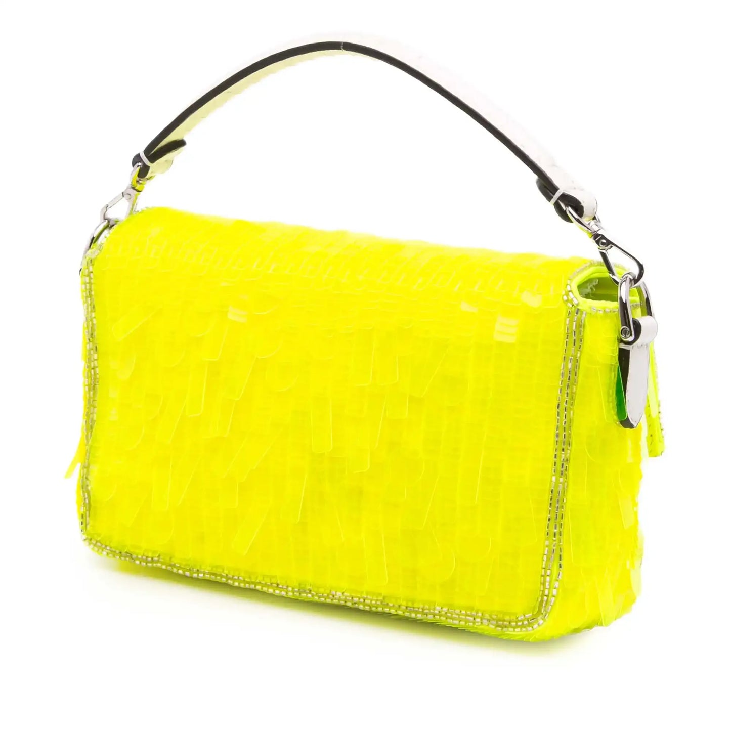 Fendi Mini Transparent Paillettes Elaphe Baguette Satchel