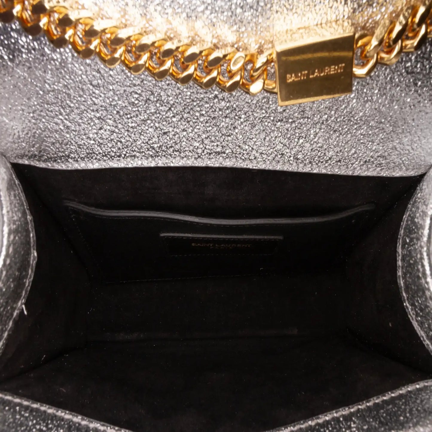 Saint Laurent Small Metallic Calfskin Classic Monogram Kate Crossbody