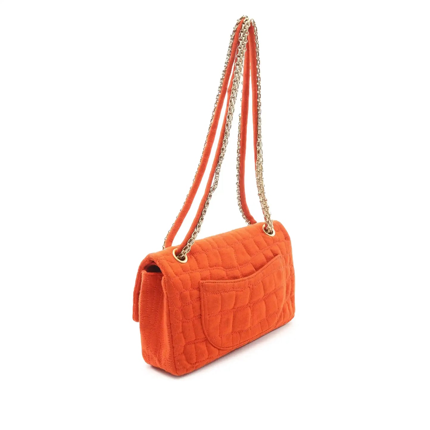 Chanel Reissue 2.55 Quilted Jersey Coco Croc Double Flap 225