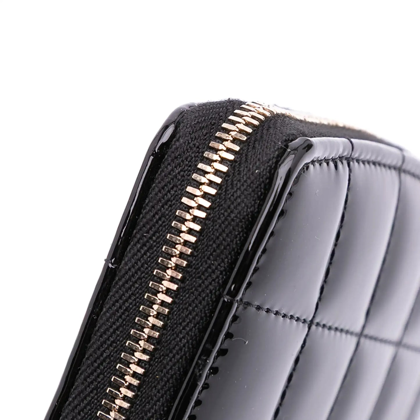 Chanel Quilted Patent Calfskin CC Heart Clutch With Chain