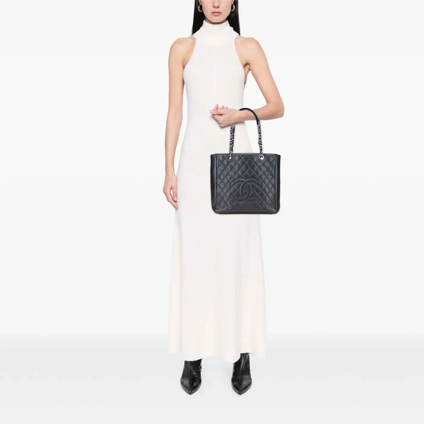 Chanel Caviar Vertical Grand Shopping Tote