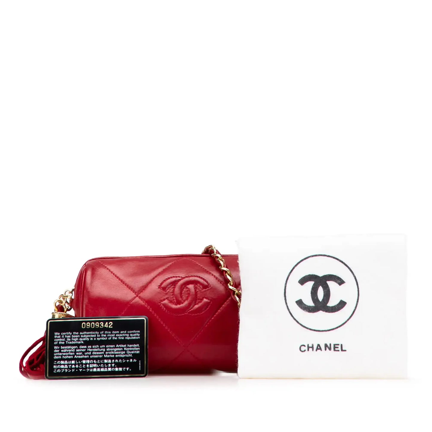 Chanel Mini Quilted Lambskin Tassel Barrel Crossbody