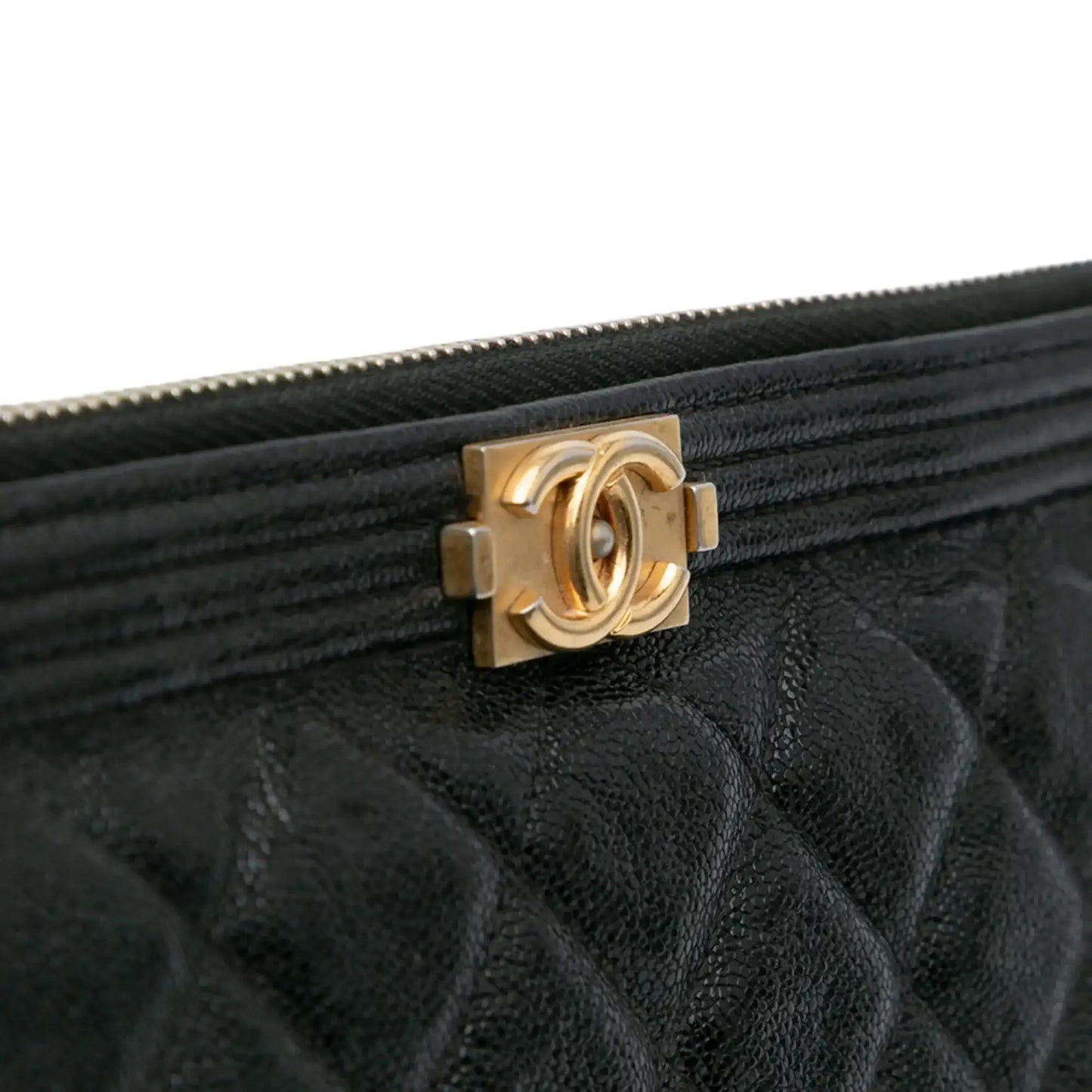 Chanel Large Lambskin Boy O Case Clutch