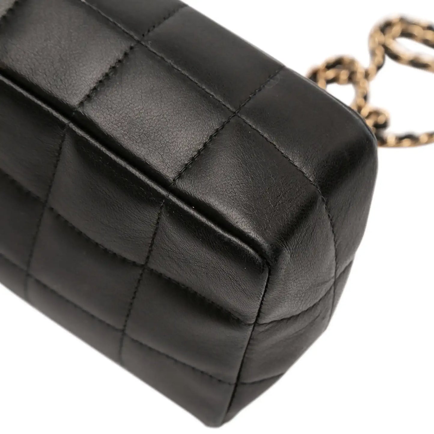 Chanel Mini Lambskin Chocolate Bar Camellia Flap