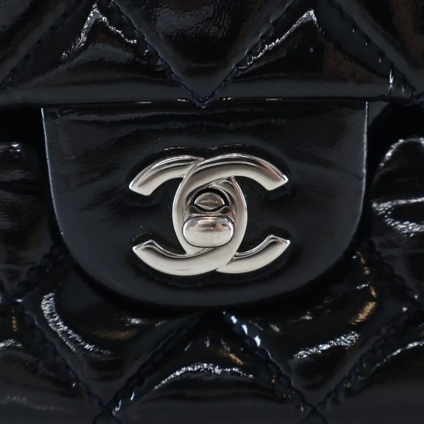 Chanel Jumbo Quilted Patent 3 Compartment Flap