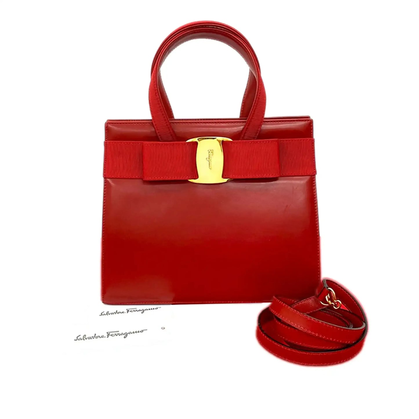 Ferragamo Leather Vara Bow Satchel
