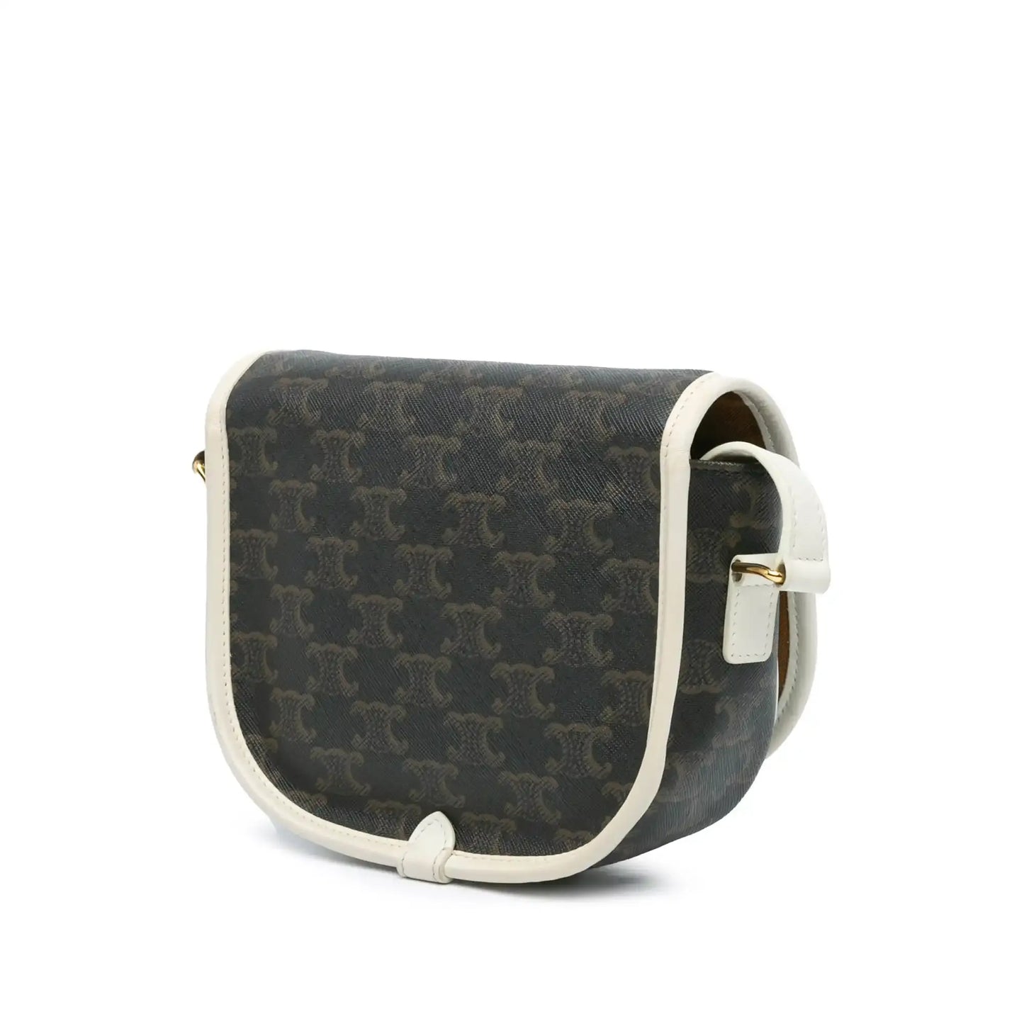 Celine Medium Triomphe Coated Canvas Folco Crossbody