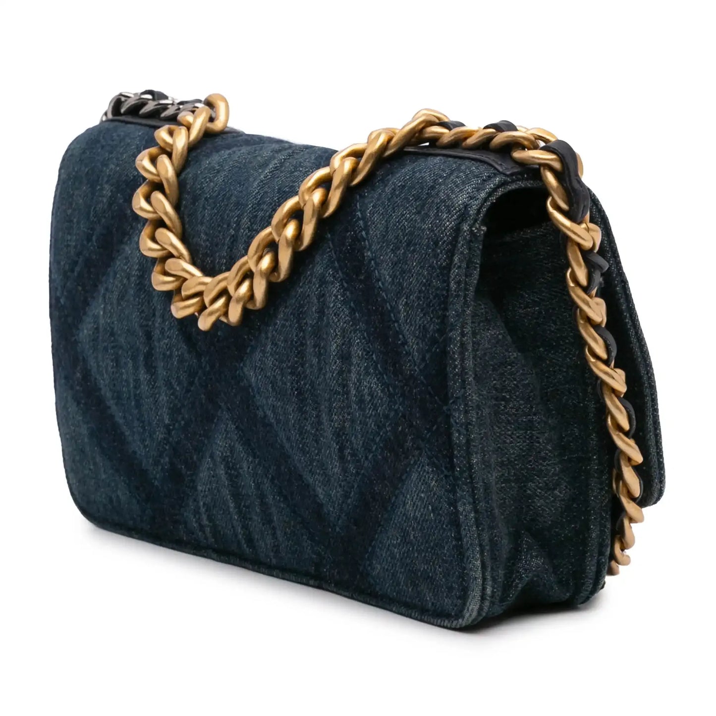 Chanel Denim 19 Flap Wallet On Chain