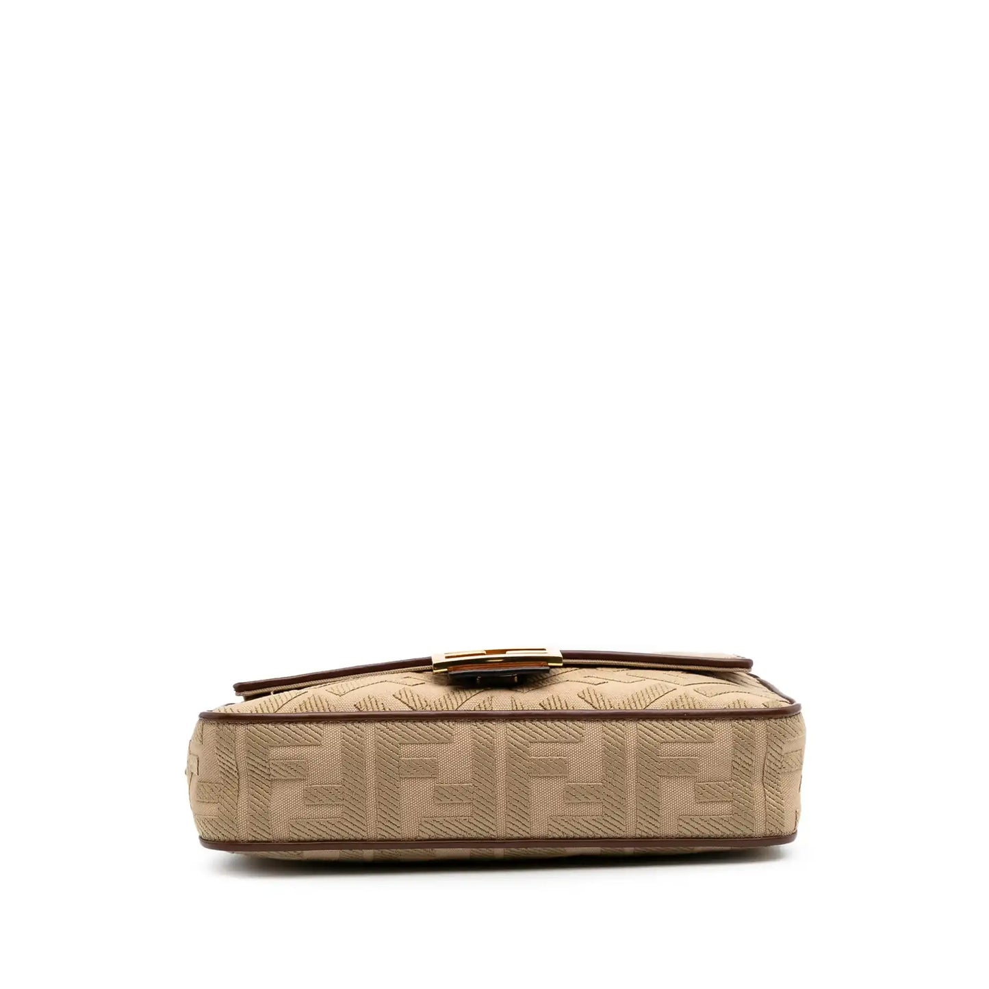 Fendi Medium Embroidered Canvas Baguette Satchel