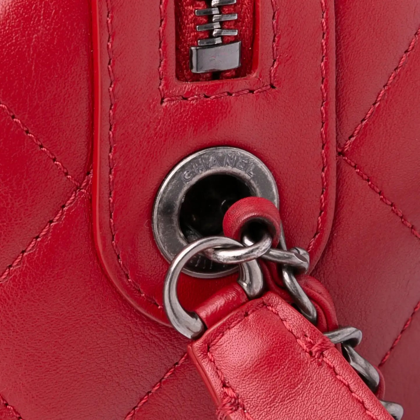 Chanel Calfskin Signature Chain 20s Bowling Bag