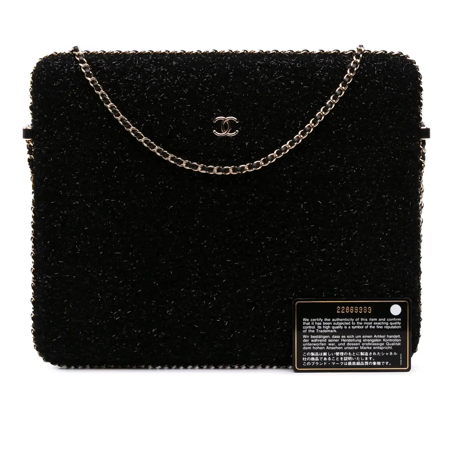 Chanel Tweed Chain Around Tablet Holder