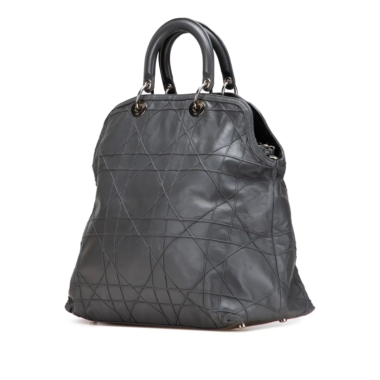 Dior Large Lambskin Cannage Polochon Granville Satchel