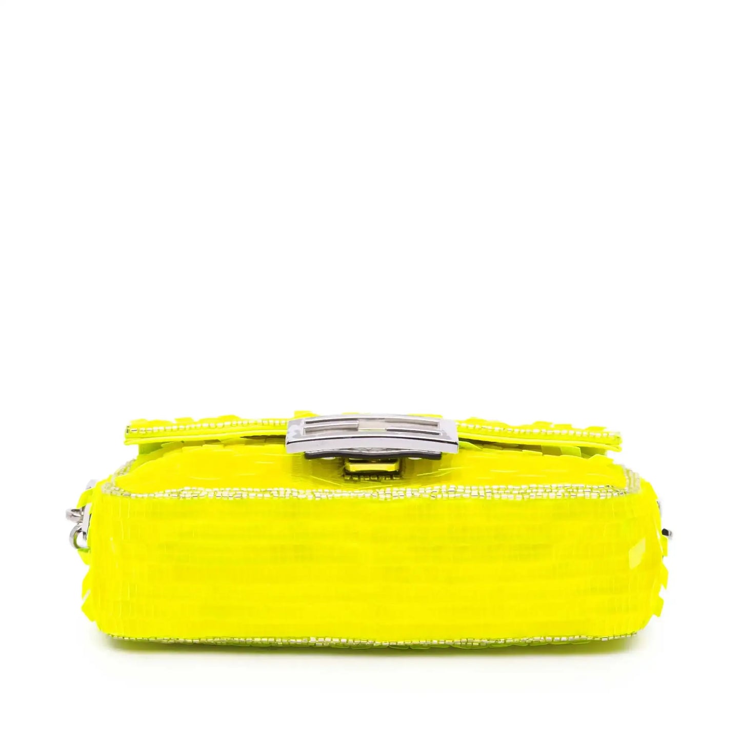 Fendi Mini Transparent Paillettes Elaphe Baguette Satchel