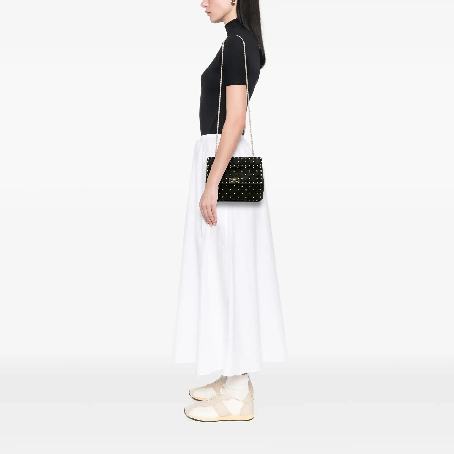 Valentino Medium Suede Rockstud Spike Satchel