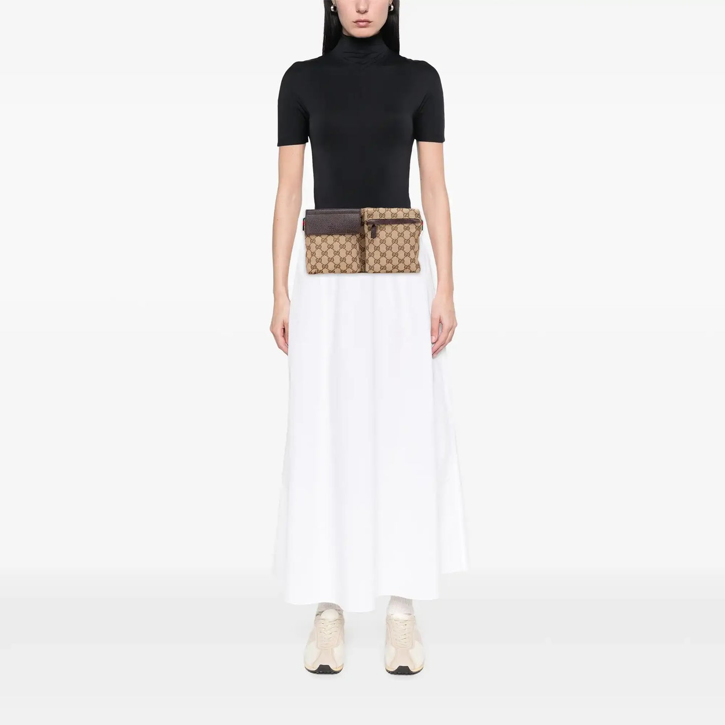 Gucci GG Canvas Web Double Pocket Belt Bag