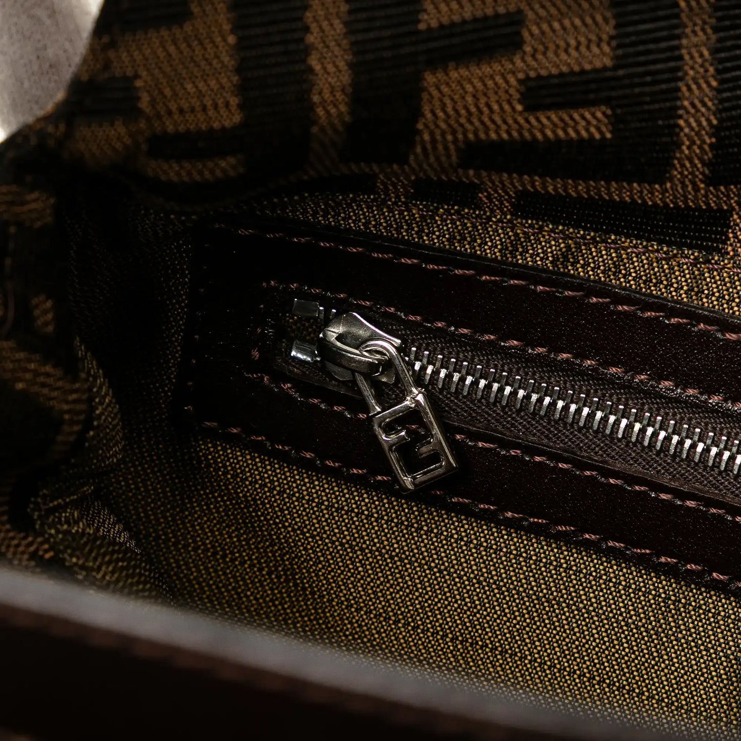 Fendi Zucca Canvas Double Flap Mamma