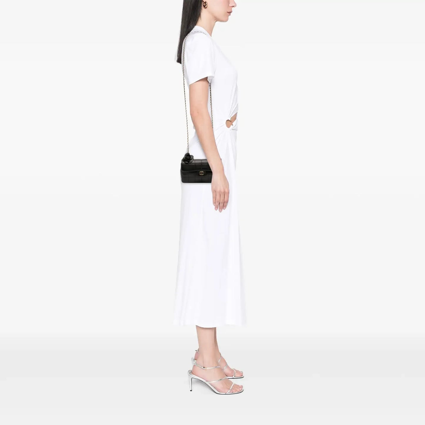 Chanel Mini Lambskin Chocolate Bar Camellia Flap