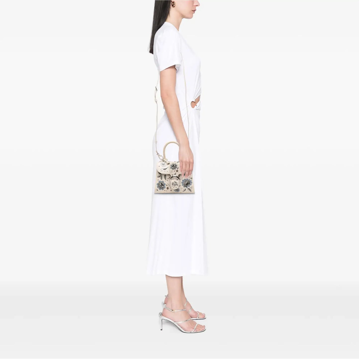 Delvaux MIni Smooth Calfskin Brillant Blooming Crystalline Satchel