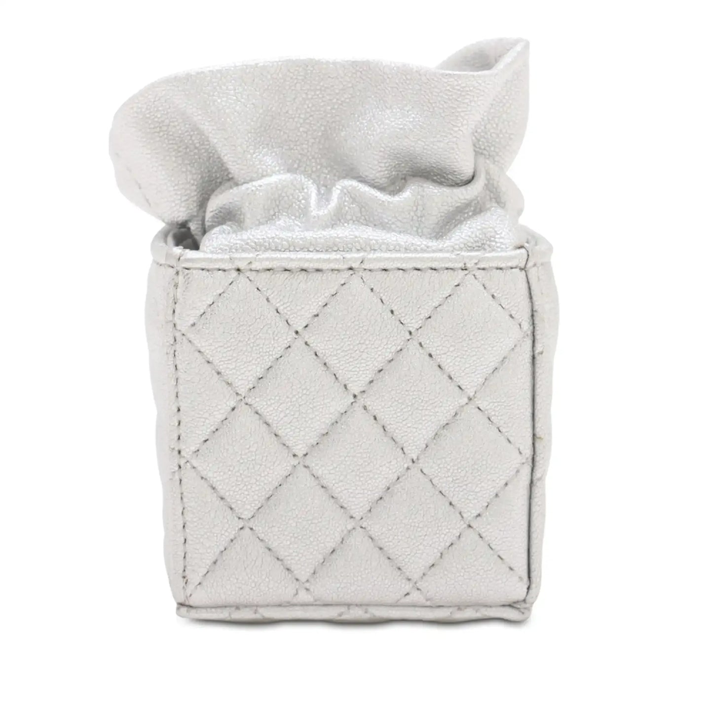 Chanel Mini Quilted Metallic Caviar Drawstring Bucket Bag