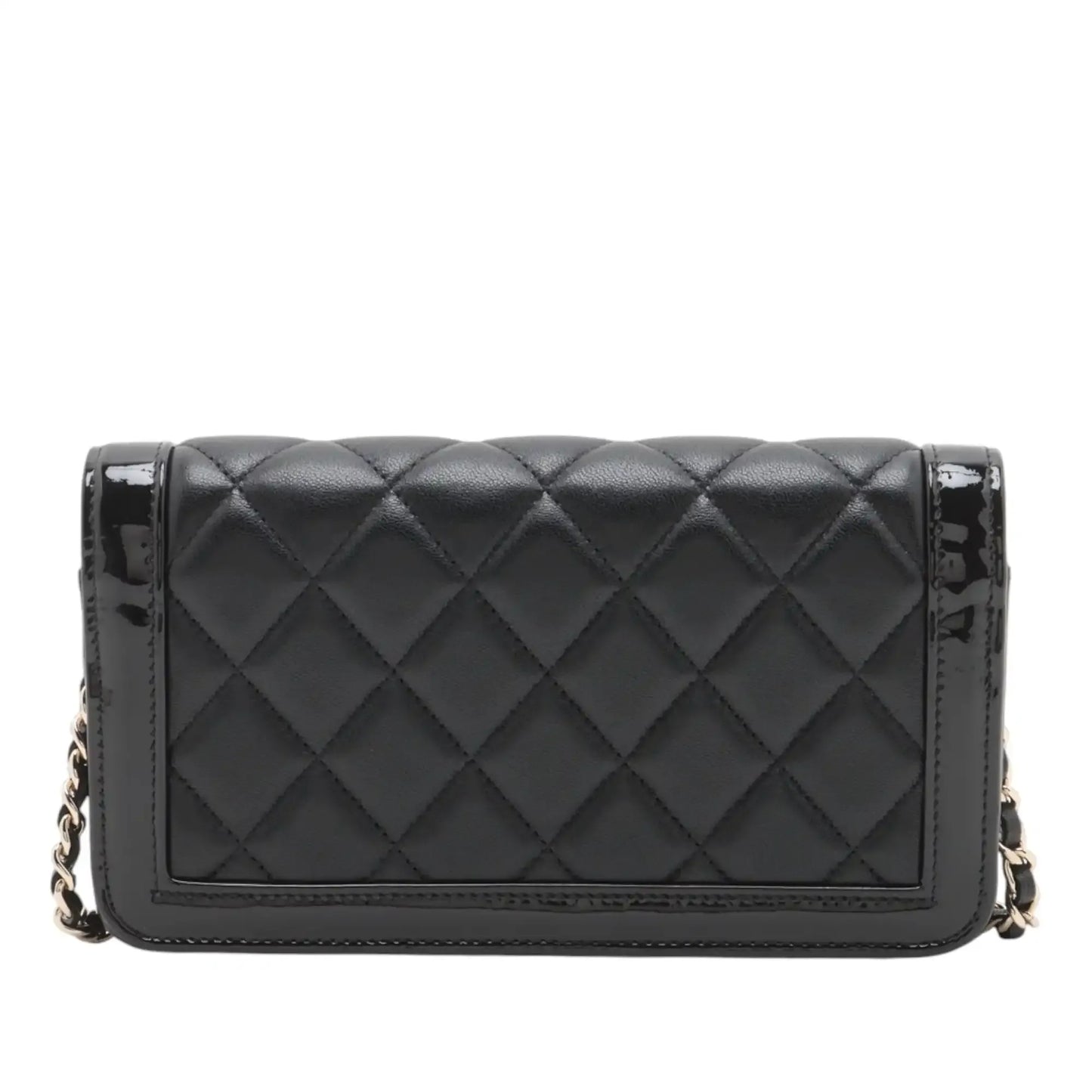Chanel CC Quilted Lambskin and Patent Flap Phone Holder