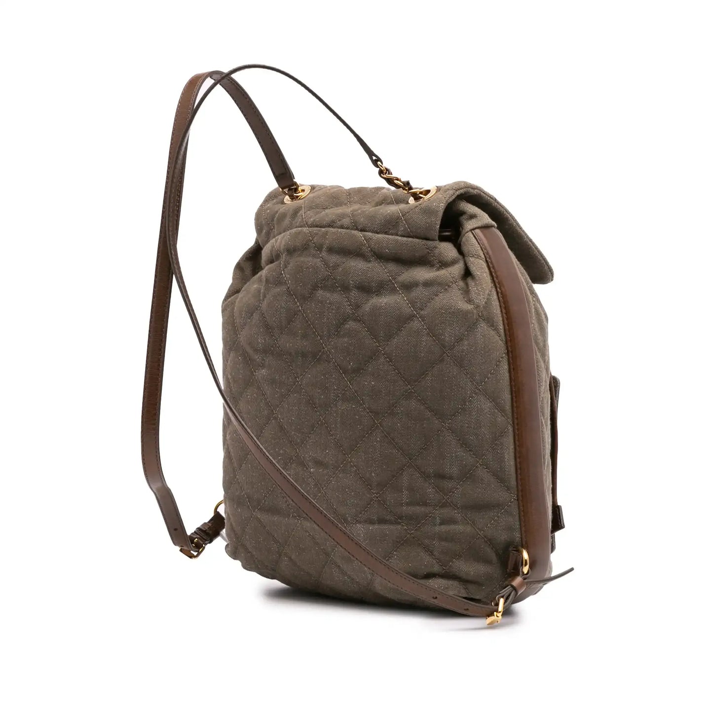Chanel CC Quilted Denim and Calfskin Backpack