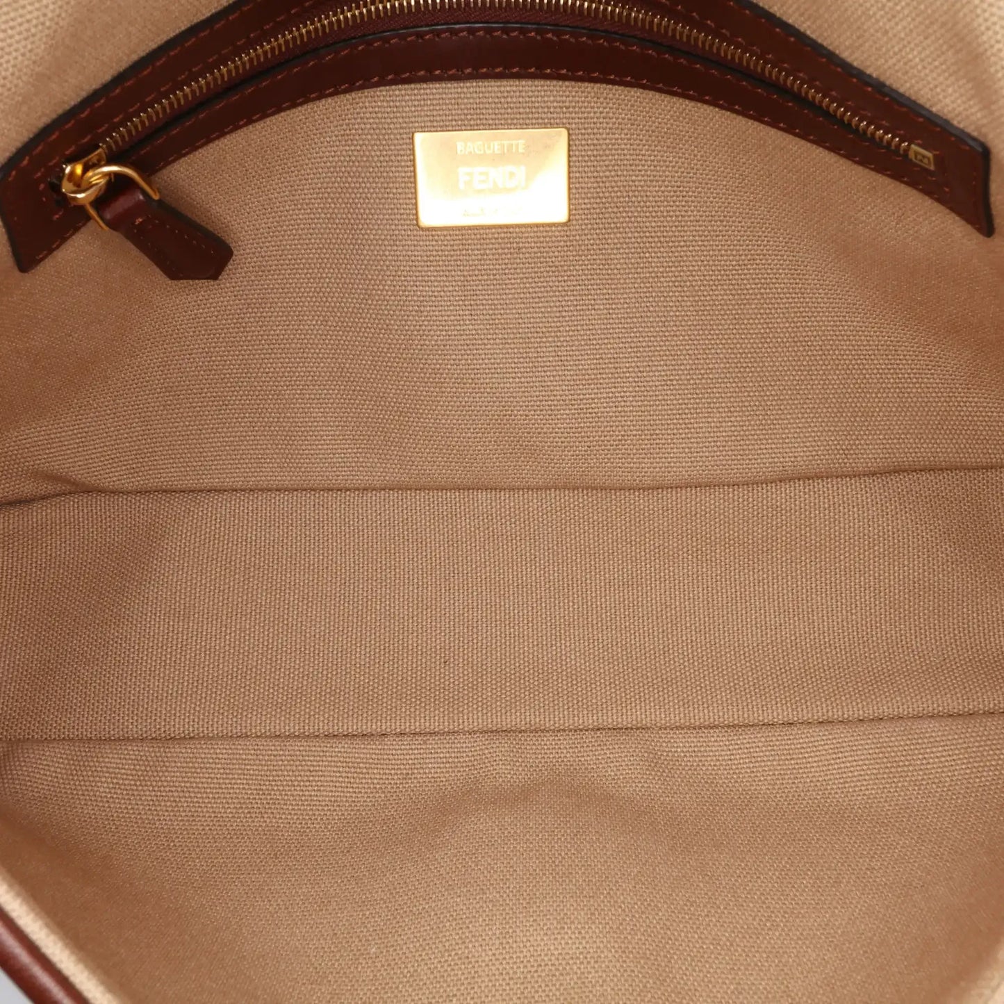 Fendi Medium Embroidered Canvas Baguette Satchel