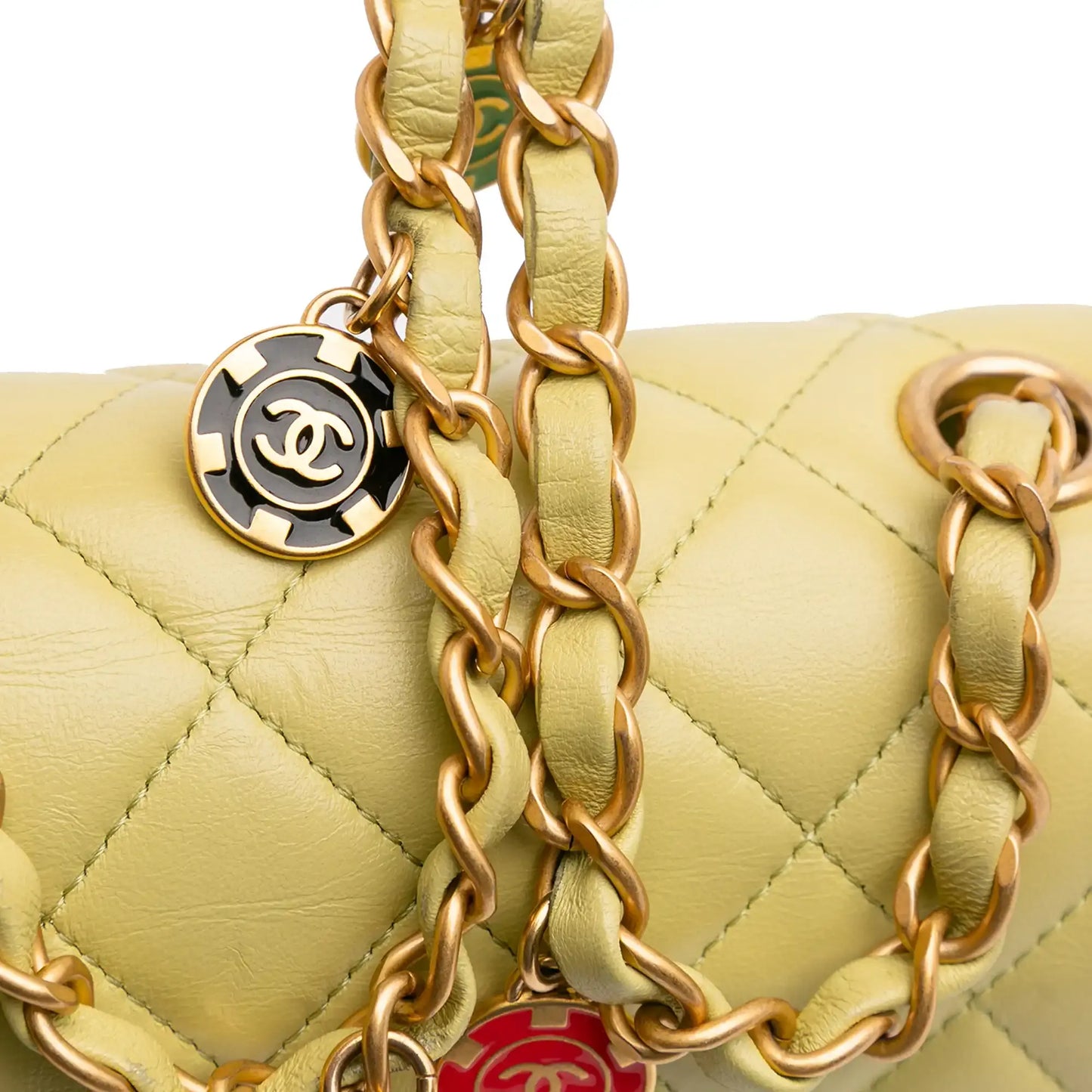 Chanel Mini Square Lambskin Casino Royale Charms Single Flap