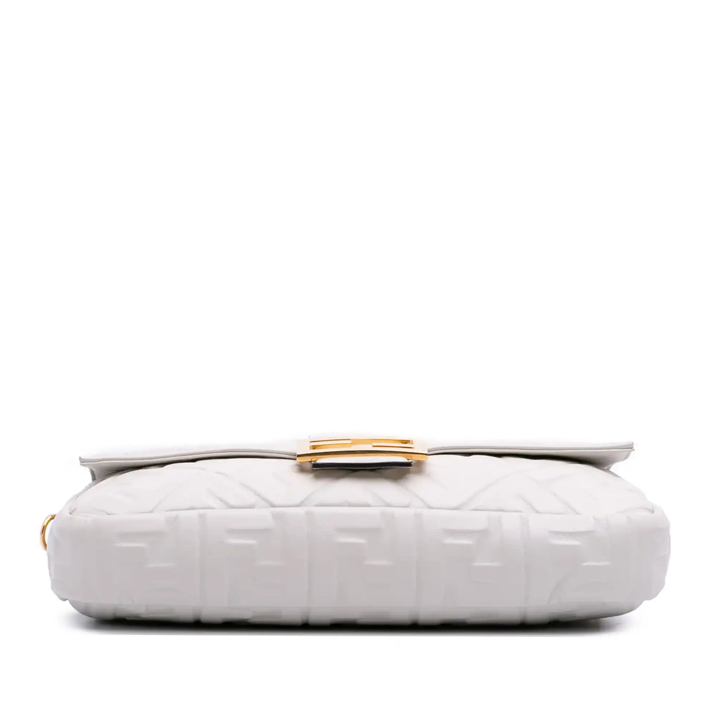 Fendi Large Zucca Embossed Leather Baguette Satchel